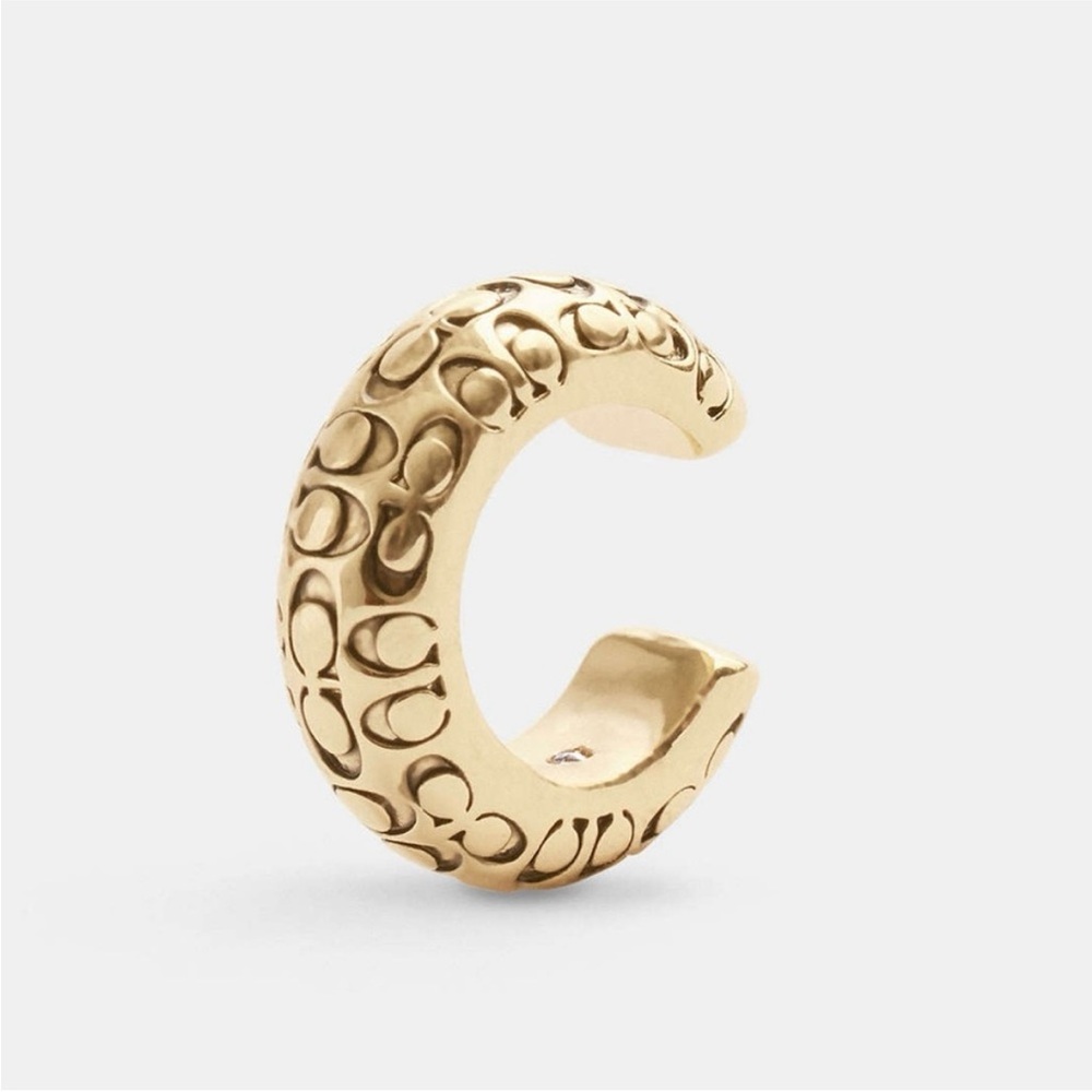 Coach Gold Textured Hoop Earring Cuff